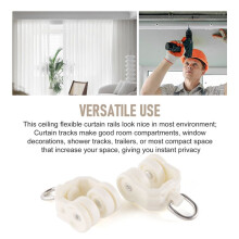 Ceiling Curtain Track Flexible Bendable Curtain Track Rollers Plastic Drapery Rail Sliding Glider for Shower Curtain