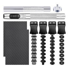 Kit de Bricolaje: Herramientas para Trabajar el Cuero con Clips, Ojal, Tornillos, Sujetadores y Arandelas. Ideal para Manualidades.