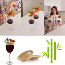 Plateau Gourmet en Verre Ă Vin Couvercle en Verre Ă Vin en Bambou Plateau en Verre Ă Vin.