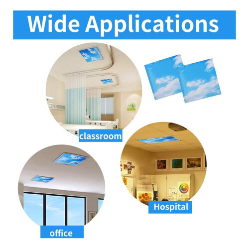 4 Pcs Fluorescent Light Covers,Light Covers for Ceiling Lights Classroom, Magnetic Light Filters for Office 1