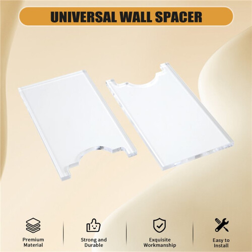 Clear Couch & Bed Stopper - Universal Wall Spacer (2‑Pack), Protects Walls, Prevents Fire Risks From Heaters A 2