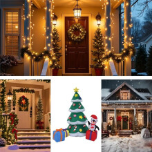 Inflatable Christmas Tree 5.9ft Lighted Holiday Party Blow Christmas Tree Inflatables Outdoor Decorations EU