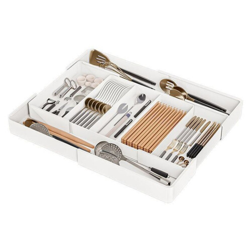 Versatile Adjustable Plastic Organizer Set - ,Large Capacity for Desk, Drawer, Coffee Bar, Kitchen & Office 1