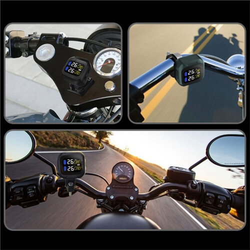 Motorcycle TPMS System with 2 WI External Sensors with LCD Display 2
