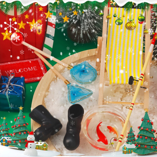 Miniature Fishing Rod Set for Elf Scene Decor 5-Pc 2