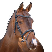 (X Full, Black) Velociti Lusso Raised Flash Leather Horse Flash Bridle