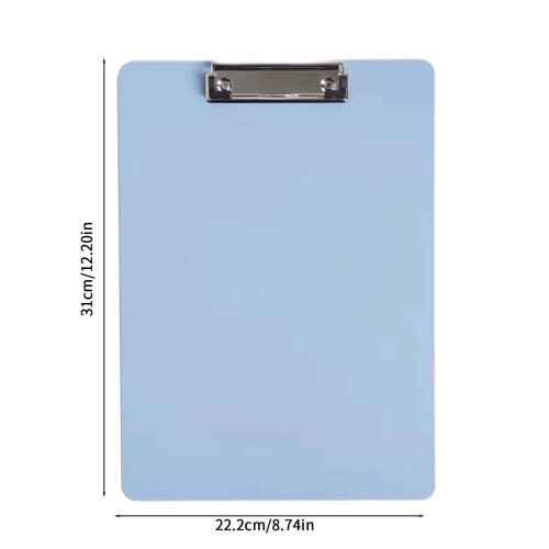 A4 Plastic Clipboard Light Blue 12x9in 2