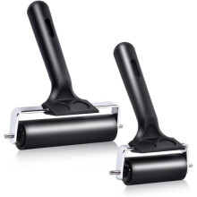 2 Stuks Harde Rubberen Brayerrollen (4 Inch en 2,2 Inch) voor Drukwerk, Inktdrukken, Lijmen, Stempelen en Behangen