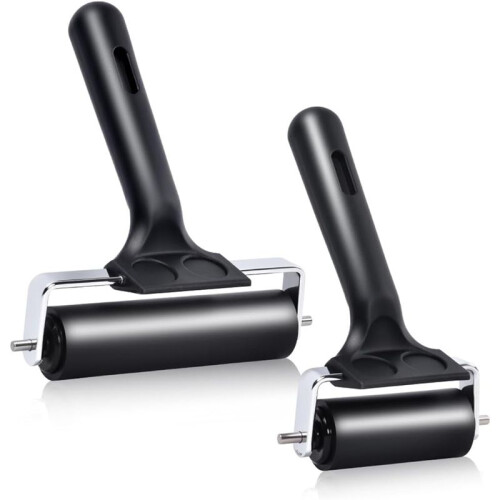 2 Rolos de Borracha Dura Brayer (4 Polegadas e 2,2 Polegadas) para Impressão, Impressão A Tinta, Aplicação de Colagem, Estampagem, Papel de Parede