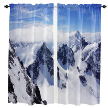 Winter snow mountain curtain for living room bedroom kids