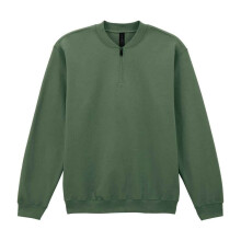 (M, Military Green) Gildan Unisex Adult Softstyle Midweight Quarter Zip Sweatshirt