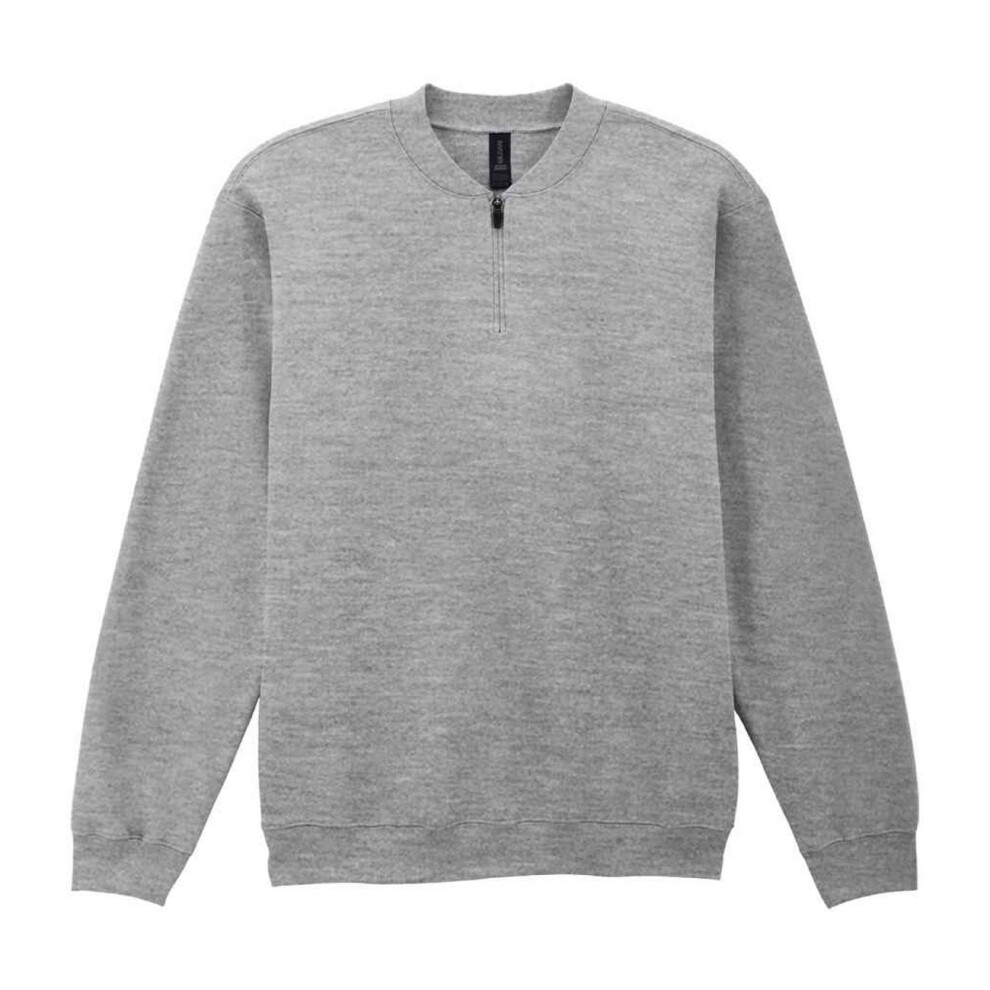 Gildan (M, Sport Grey) Unisex Adult Softstyle Midweight Quarter Zip Sweatshirt