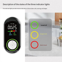 CO Gas Detector Alarm with LED Display Temperature Humidity Monitor for Kitchen Garage Boiler Home Safety U PLUG US Plug