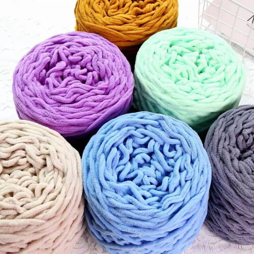 Cotton Crochet Yarn Soft Durable Polyester 2 Rolls Black 2