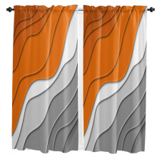 Orange Grey Gradient Abstract Curtains for Living Room