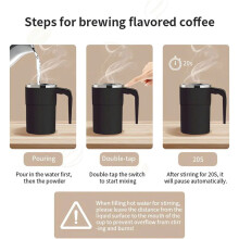 USB Rechargeable Automatic Magnetic Cup Electric Coffee Milk Self Mixing Mug Home IP67 Waterproof Food Safe 380ML Coffee