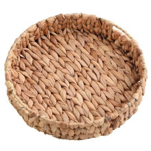 Rattan Wicker Basket Handwoven Fruit Tea Snack Bread Basket Cosmetic Round Storage Box Water Hyacinth Tray Jewelry Dish B