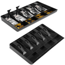 Cash Register Drawer Inserts Black Plastic 2 PCS 5 Bill 4
