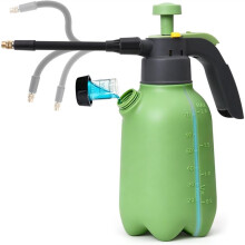 1/2 Gallon Pump Sprayer with Flexible Adjustable Nozzle, Hand Pump Pressure Sprayers with Built-in Measuring Cup