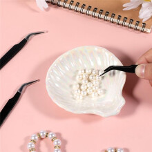 Juego de 9 Pinzas de Precisión para Manualidades, de Acero Inoxidable, con Puntas Curvas para Joyería y Extensiones de Pestañas.