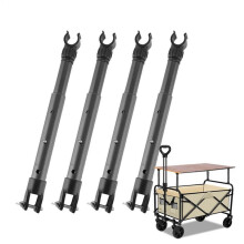 4Pcs Folding Wagons Bracket Desktop Telescopic Pole for Camping Trolley Table Leg Camping Cart Table Telescopic Rod