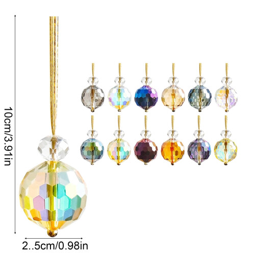 Crystal Glass Christmas Balls Multicolor 12 pcs 2