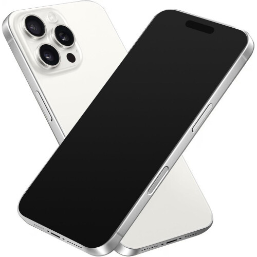 Fake Phone Dummy Prop Black Screen 16 Pro Max White Titanium