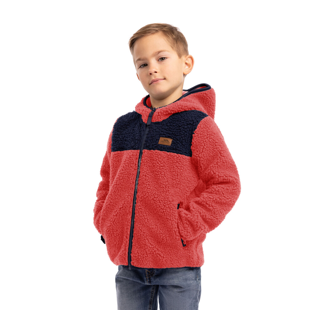 Trespass (7-8 Years, Strawberry) Kids Teddy Fleece Hoodie Full Zip Lindenn - Image 3