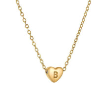 Initial Pendant Necklace 18K Gold Plated Figaro Chain