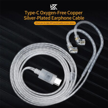 (With Mic) USB-C IEM Cable 2-Pin 0.75mm Silver-Plated OFC In-Ear Monitor Cable 120cm