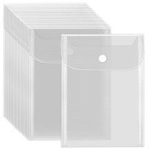 20 Pcs Small Plastic Envelopes,Waterproof Clear Envelope Pouch As Sticker Organizer,Receipt Holder,Photo Storage Folders