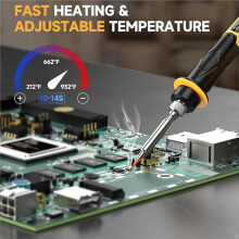 Estação de Solda Sem Fio com Consumo Máximo de Bateria de 20V - Ferro de Soldar com Display LCD Digital Eletrônico (1 Unidade)