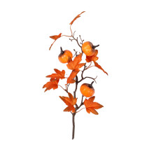 Artificial Pumpkin Branches with Berries and Maple Leaves