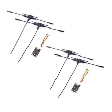 2 Stück XR4 Gemini-X Dualband-ELRS-Empfänger 2,4 GHz/Sub-G 900 MHz mit T-Antenne für RC-FPV-Drohnen
