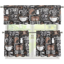 Coffee Kitchen Curtains and Valances Set Farmhouse Tier 2