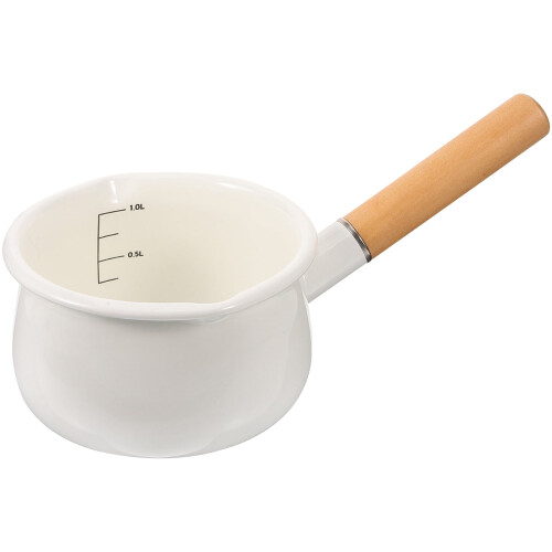 White Enamel Small Saucepan Nonstick 1 Piece