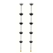 2X Corrente de Chuva, Corrente Coletora de Chuva Lotus para Calhas Externas, Copos de Corrente de Chuva para Substituir Calha de Calha, Desviar Água