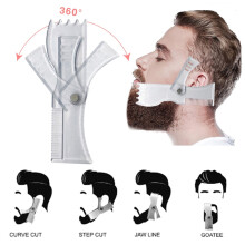 Men's Beard Comb Rotatable Styling Tool Plastic Transparent