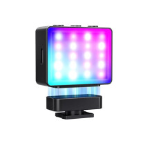 M23 Magnetic RGB Camera Auxiliary Light 1.5W Cold Shoe LED Video Panel Portable Fill Lighting for DSLR Camera