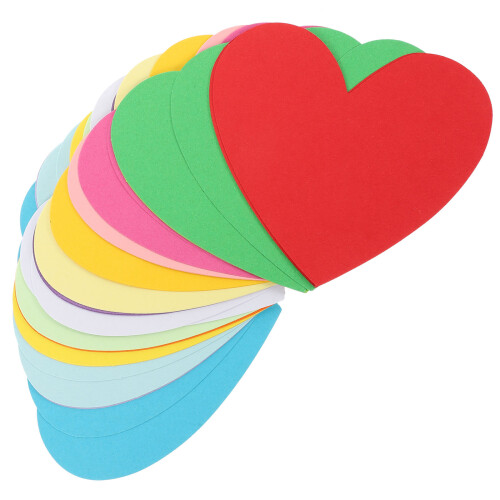 Heart Shape Paper Cutouts Assorted Colors 30 Pieces