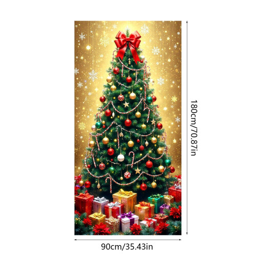 Jultomtens dörrskydd i polyester, 91 x 183 cm 2