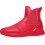 High Top Sneakers Reflective Leather Splicing Red 2