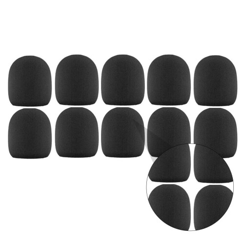 Mic Covers Black Foam 10 Pieces