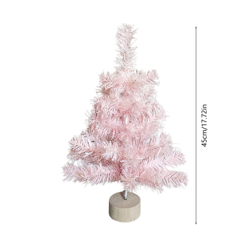 Pink Artificial Christmas Tree 17.7 Inch with Stand 2