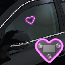 Solar Heart Neon Light for Car Rear Window 1pc