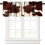 Cowhide Animal Kitchen Valance Vintage Brown White Print 1