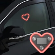 Solar Heart Neon Light for Car Rear Window - LED Atmosphere