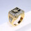 Flying Eagle Ring Yellow Gold Plated Men's Band with 5