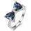 925 Silver Bow Ring with Crystal Zircon, Size 6-10 4