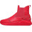 High Top Sneakers Reflective Leather Splicing Red Size 9 1